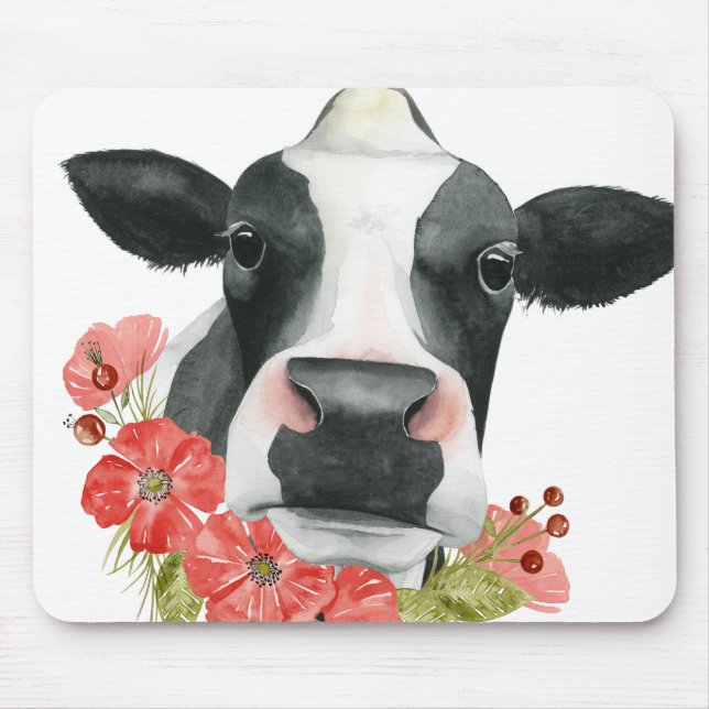 Mousepad Fazenda - Vaca com Flores (Frente)