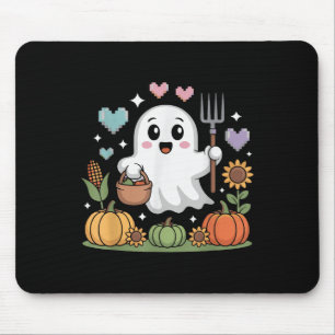 Mousepad Fazendeiro Fantasma Colhendo Legumes Abóboras Hall