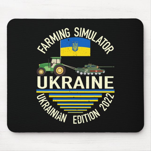 Mousepad Fazendeiro ucraniano engraçado rouba meme de tanqu (Frente)