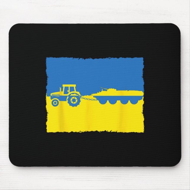 Mousepad Fazendeiro ucraniano engraçado rouba tanque russo  (Frente)