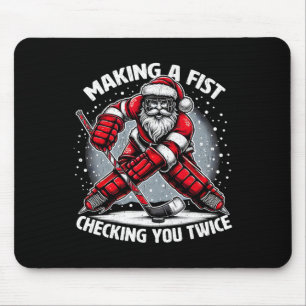 Mousepad Fazendo um Punho Verificando Duas Vezes Papai Noel
