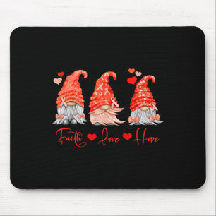Mousepad Fé do Cancer de Sangue Esperança Adora Gnomos Verm