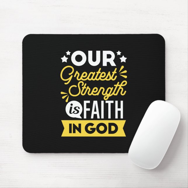 Mousepad Fé em Deus – Nossa Maior Força Citação (Com mouse)