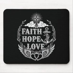 Mousepad Fé Esperança Amor Cristão Inspirador 1 Coríntios
