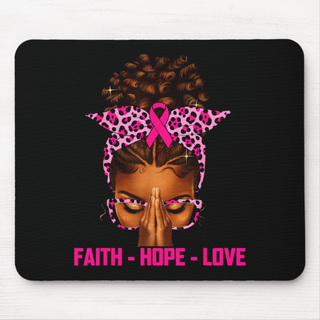 Mousepad Fé Esperança Amor Mulheres Negras Afro Cristãs Sei (Frente)