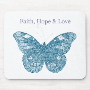 Mousepad Fé, Esperança, Borboleta do Amor