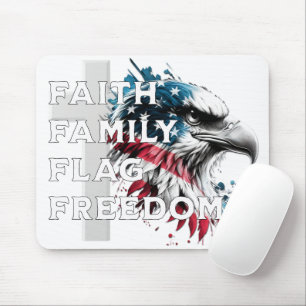 Mousepad Fé, Família, Bandeira, Liberdade, Pasta do Mouse Á