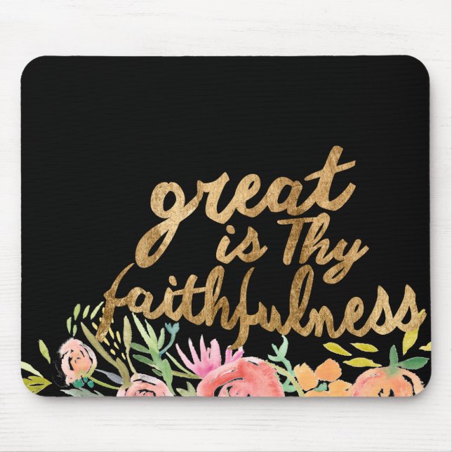 Mousepad Fé Floral - Greath é a sua fé (Frente)