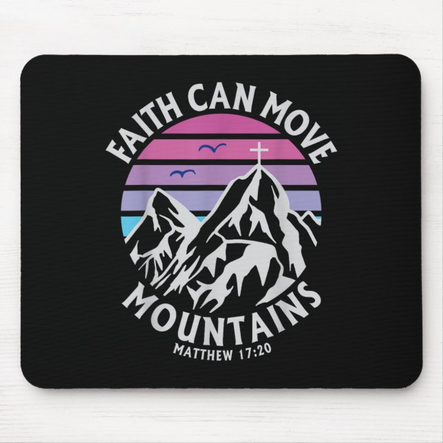 Mousepad Fé pode mover montanhas através da religião cristã (Frente)