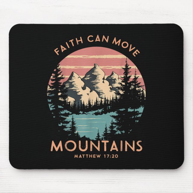 Mousepad Fé Pode Mover Montanhas Cristã Religiosa Campi (Frente)