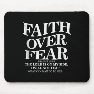 Mousepad Fé sobre Medo Cristão (atrás) Inspiração