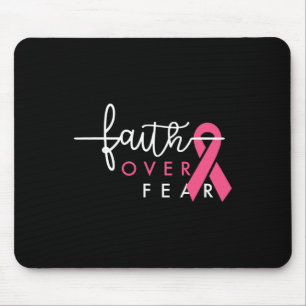 Mousepad Fé sobre o medo a consciência do Cancer da mama
