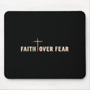 Mousepad Fé Sobre o Medo Cruz de Jesus Gráfico Cristão