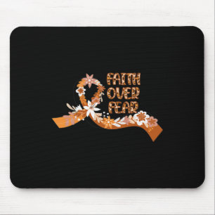 Mousepad Fé sobre o medo do guerreiro da consciência leopar