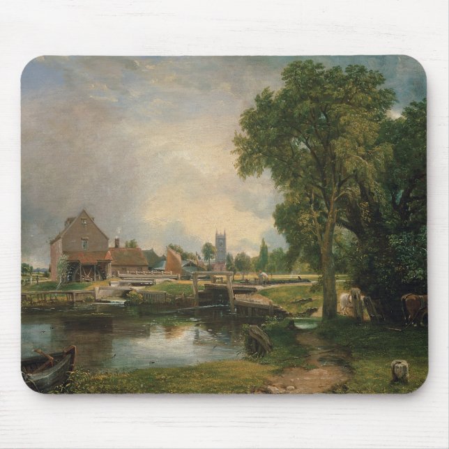 Mousepad Fechamento de John Constable | Dedham e moinho, (Frente)