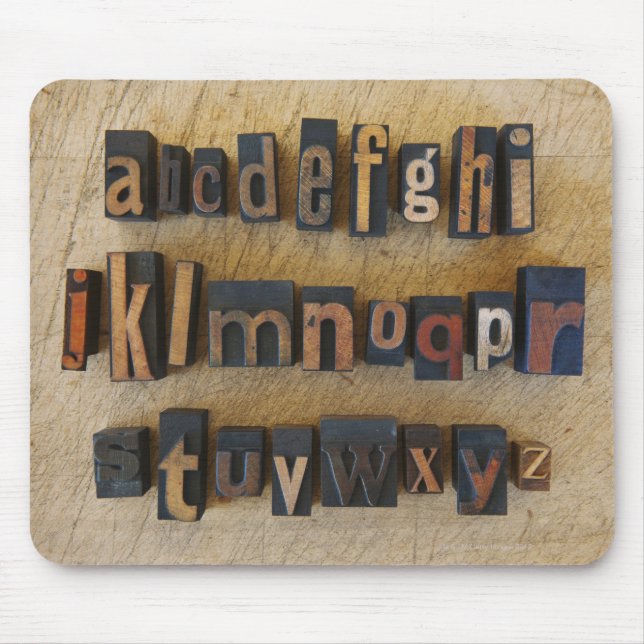 Mousepad Fechar o alfabeto por letterpress 2 (Frente)
