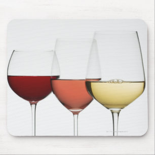 Mousepad Feche acima dos vidros de vinhos diferentes