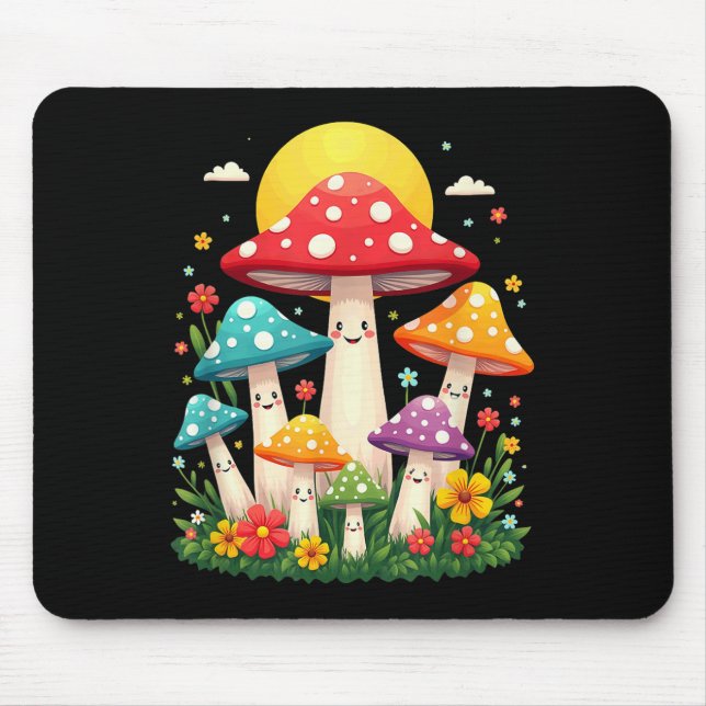 Mousepad Fécula, Fofo de Mushroom Fogi Halloween Férea, Féc (Frente)
