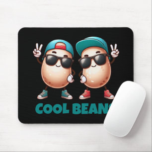 Mousepad Feijões Legais Divertidos Usam Bonés e Tênis