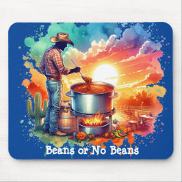 Mousepad Feijões ou No Beans Chili Cozinhar Cowboy 1