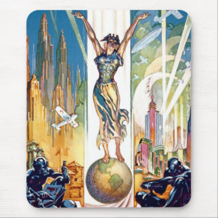 Mousepad Feira Mundial de Chicago 1933 - Arte Deco Retro Vi