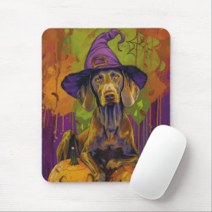 Mousepad Feiticeira De Halloween E Abóbora De Cachorro Spoo
