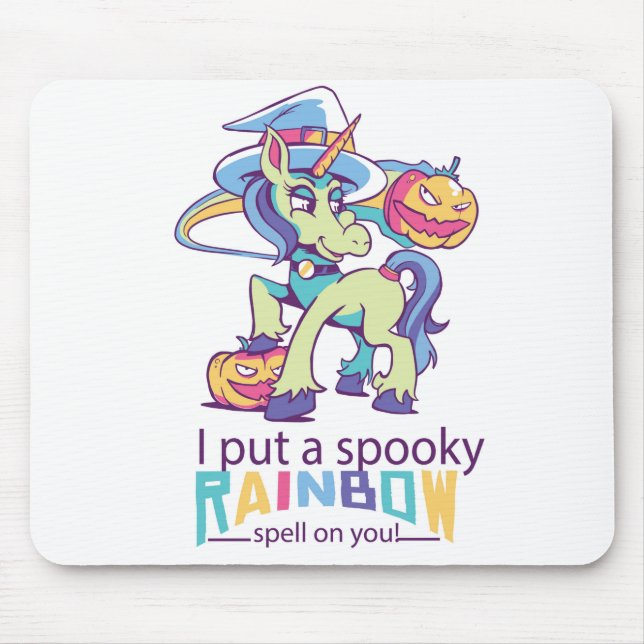 Mousepad Feiticeira Spookit Espell Halloween Unicorn (Frente)