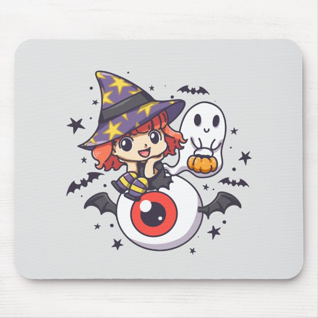 Mousepad Feiticeiro Bonito para o Halloween (Frente)
