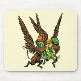 Mousepad Feiticeiro Vintage de Oz, Dorothy, macacos voadore