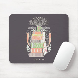 Mousepad Felicidade é Café e Livros