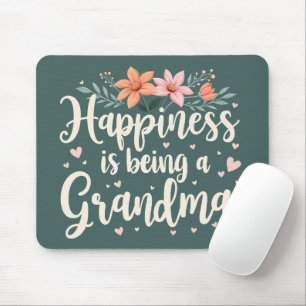 Mousepad Felicidade é ser uma vovó de Cottagecore Floral