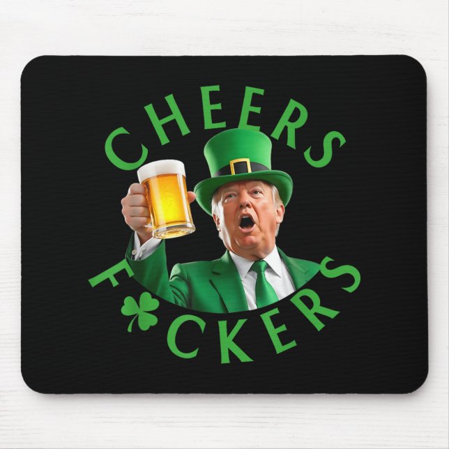 Mousepad Felicidades para St Patricks Funny Trump Leprechau (Frente)