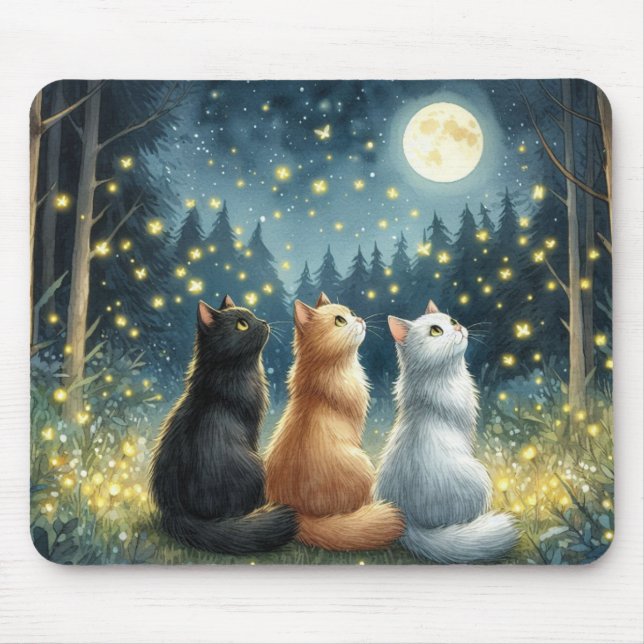 Mousepad Feline Friends e o Luar (Frente)