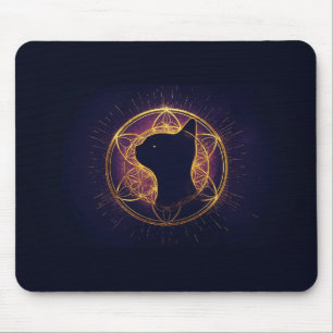 Mousepad Feline Místico Dentro do Círculo Sagrado