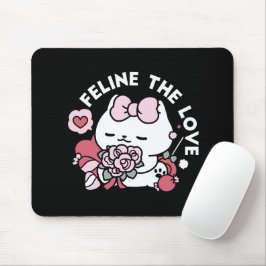 Mousepad Feline o Amor - Design de Gato do Namorados