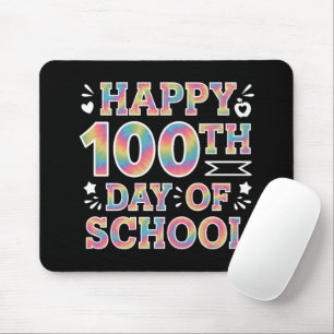 Mousepad Feliz 100º Dia De Escola Tie Dye Arco-Íris 100 Dia