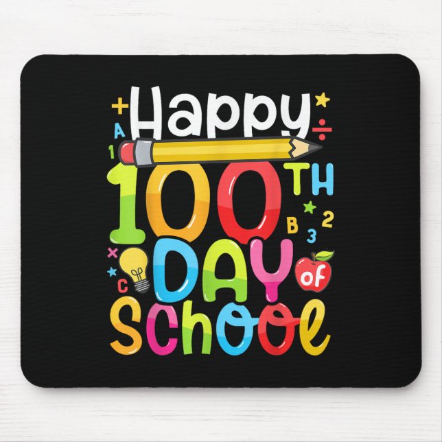 Mousepad Feliz 100º Dia De Professores Crianças De 100 Dias (Frente)