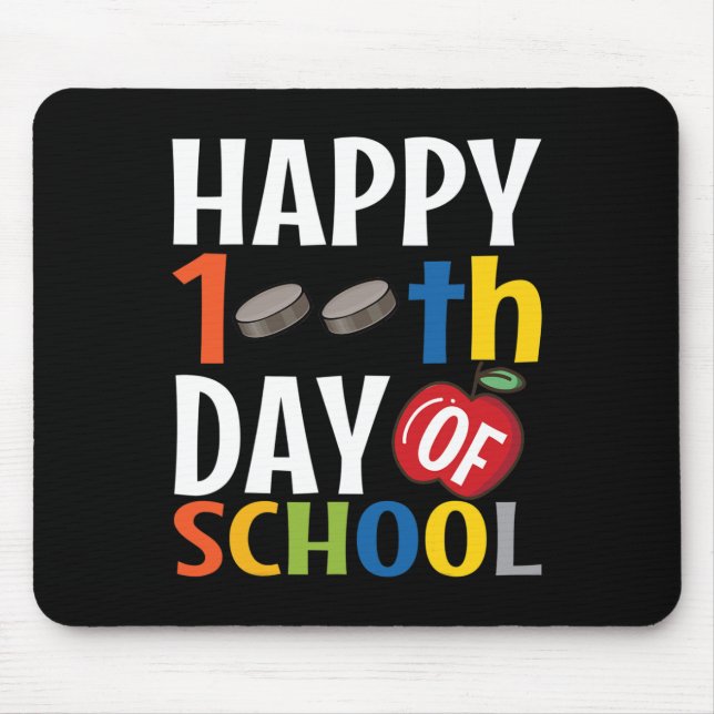 Mousepad Feliz 100º Dia de Professores De Hóquei na Escola (Frente)