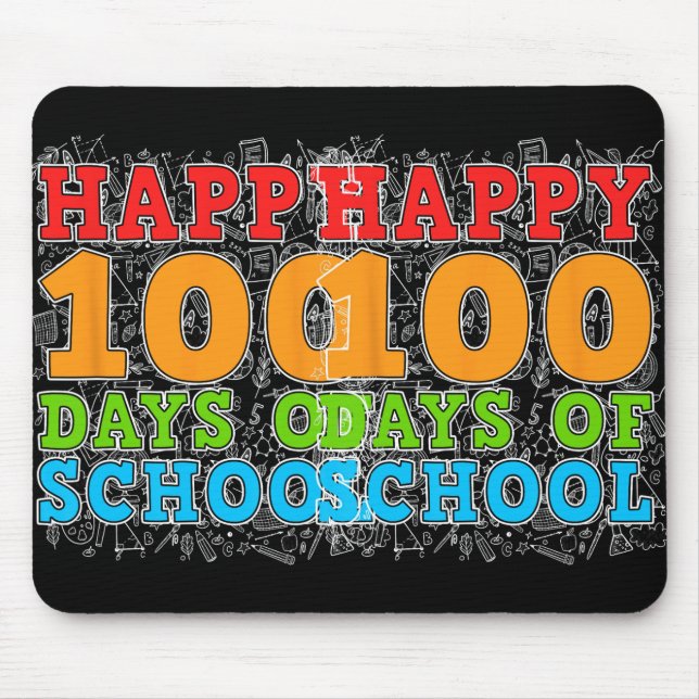 Mousepad Feliz 100º Dia De Professores Estudantes 100 (Frente)