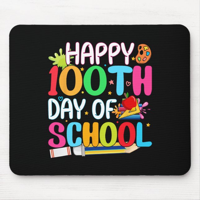 Mousepad Feliz 100º Dia de Professores Professores Crianças (Frente)