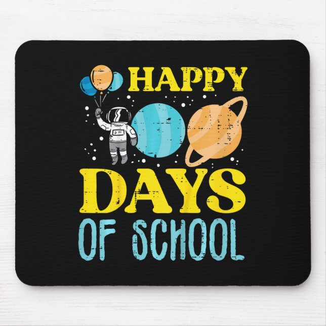 Mousepad Feliz 100 Dias de Planetas Astronautas Escolares 1 (Frente)