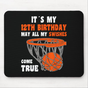 Mousepad Feliz 12 de aniversário de 12 anos Bysketbyll 12 B