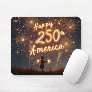 Mousepad Feliz 250º aniversário América em fogos de artifíc