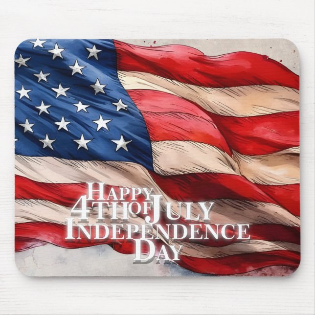 Mousepad Feliz 4 de julho - Dia da Independência (Frente)
