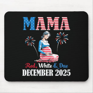 Mousepad Feliz 4 de Julho Dia Mamãe Vermelho Branco E Devid
