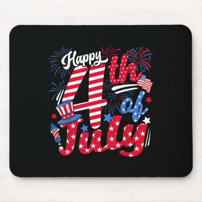 Mousepad Feliz 4 De Julho Nos Estados Unidos Bandeira Ameri (Frente)
