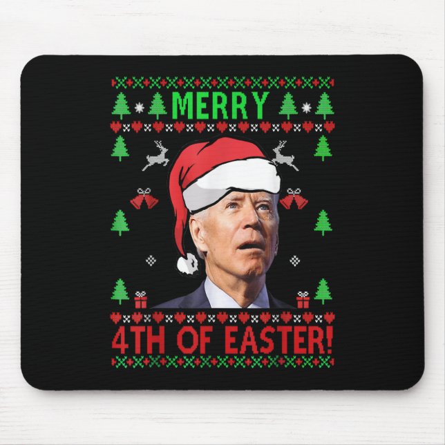 Mousepad Feliz 4 de Páscoa Engraçado Joe Biden Natal (Frente)