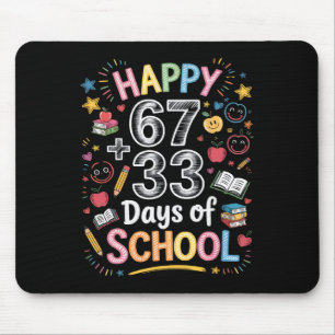 Mousepad Feliz 67+33 Dias De Escola Matemática 100 Dias Mai