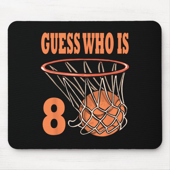 Mousepad Feliz 8 de aniversário, 8 anos, basquete, oitavo a (Frente)