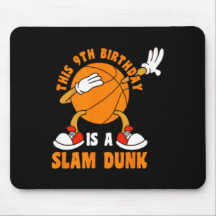 Mousepad Feliz 9 de aniversário, 9 anos, Dab Bysketbyll 9º 